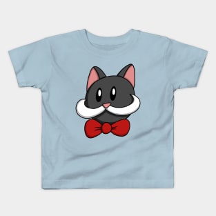 Kitty Cat Mustache Kids T-Shirt